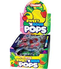 48 Charms Pops Lollipops Sweet and Sour Flavor Free Ship