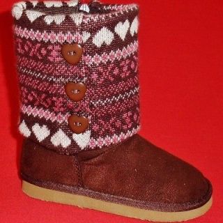   Toddlers OSHKOSH ARCTIC Brown/Pink Knit Winter Casual Fashion Boots