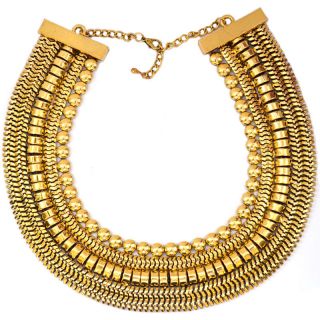 STATEMENT Egyptian Pharoah Gold Silver Tribal Collar Necklace Fashuun 