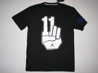 Nike Mens Jordan Retro 11 Concord Peace Sign T Shirt 2XL Black NWT 