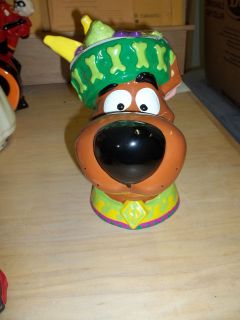 Scooby Doo Dog Cookie jar/Fruit hat for top of jar/Mexican dancer 