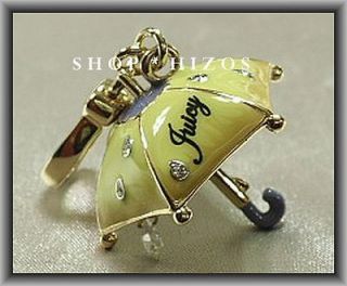 AUTHENTIC JUICY COUTURE CRYSTAL YELLOW UMBRELLA CHARM NIB PINK GIFT 
