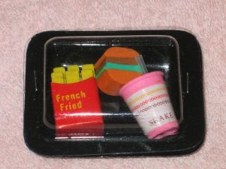 NEW HAMBURGER MILK FRENCH FRIED ERASERS IN A LUNCHBOX   PACK OF 3