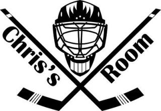 Personalized Hockey Helmet Stick Name Wall Sign A