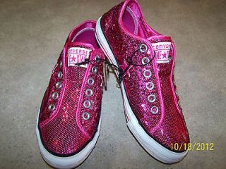 Woman 6 Shoe NEW CONVERSE STAR Princess Pink Glitter Sparkle Athletic 