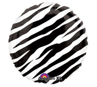   White Zebra Animal Stripe Safari Birthday Baby Shower 18 Balloon