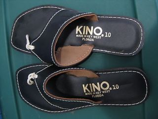 Mens Kino Sandals Made in Key West Leather New Black Size 10