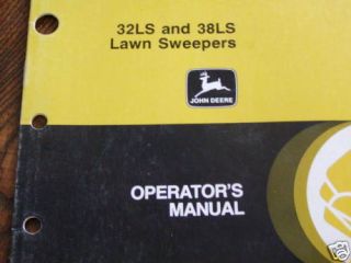 John Deere 32LS,38LS Lawn Sweeper Operator book