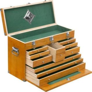 DEFECTIVE 10 DRAWER WOODEN MACHINIST TOOL CHEST WOOD BOX CABINET CASE 