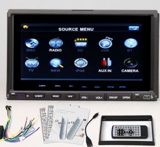 Double 2 DIN Head unit Car DVD Player In Deck CD Stereo 7 Touchscreen 