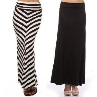 New  Stripe Black Long Women Fashion Popular MAXI SKIRT S M L