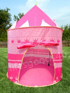   FOLDING PINK PRINCESS PLAY TENT CHILDRENS KIDS CASTLE CUBBY PLAY HOUSE
