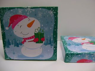 KEEPSAKE BOX FOR HANDPAINTED CHRISTMAS ORNAMENTS LARGER BOX SNOWMAN 