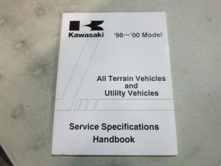 1998 2000 KAWASAKI ATV & UTILITY VEHICLE SERVICE SPECIFICATIONS MANUAL