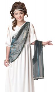 Kids Girls Greek Roman Princess Queen Toga Halloween Costume