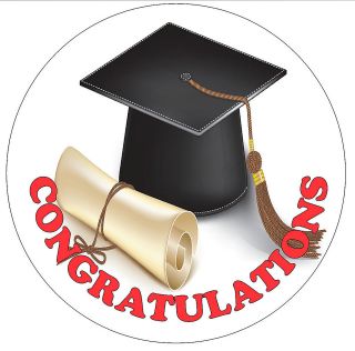24 X CONGRATULATION​S GRADUATION EDIBLE CUP CAKE TOPPERS WAFER RICE 