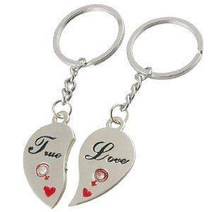 Key Ring Two Pieces of Heart  True LoveMagnetic Power Tone Half 