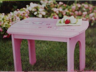 PRETTY~N~PINK SOLID WOOD CHILDS PINK ADIRONDACK ACTIVITY TABLE *NEW*