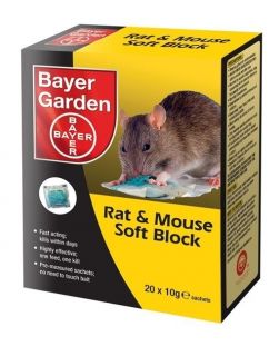 Bayer Rat & Mouse Soft Bait Block   One Feed One Fill Poison   200g