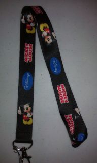 Kids Black Mickey Mouse Neck Lanyard Cell badge ID card holder Disney 