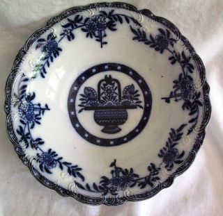 James Kent Brugge Flow Blue Semi Porcelain Serving Bowl