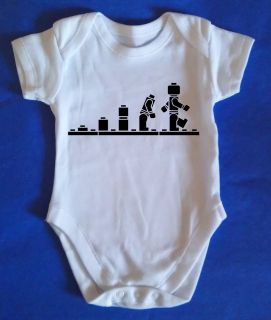 Lego evolution Baby Grow / Body Suit, Retro, Baby Clothes, quality 