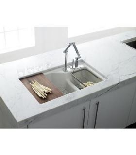 Kohler K 6411 3 0 White Undercounter Basin Kitchen Sink with Three 