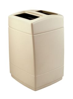 55 Gallon 2 Opening Square Outdoor Garbage Can