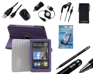 Bundle Monster 9in1 Kindle Fire Accessory Kit Combo Cover, Chargers 