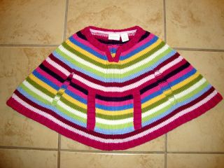 SECOND STEP Striped Sweater Shawl Girls Size 18 Months