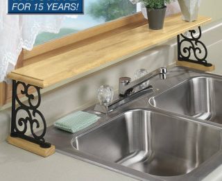 solid wood & iron Kitchen bathroom counter OVER THE SINK Shelf 