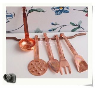 Dollhouse Miniature A set 5 PCS Copper utensils D35