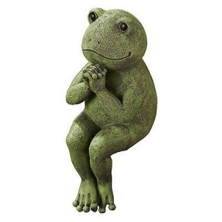 Praying Frog Garden Statue Shelf Sitter Indoor Outdoor Decor