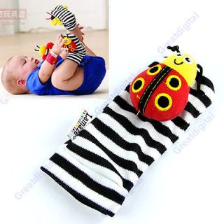 PCS New Baby Toys High Contrast Ladybug Foot Socks Rattles Feet 