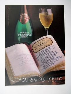 Krug Grande Cuvee Champagne 1986 print Ad advertisement
