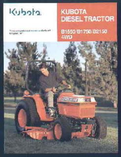 Kubota B1550 B1750 B2150 4WD Diesel Tractor Brochure