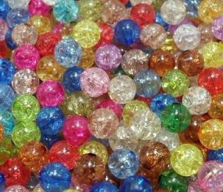   pcs Mixed color crack blasting acrylic beads Jewelry Findings 8mm B101