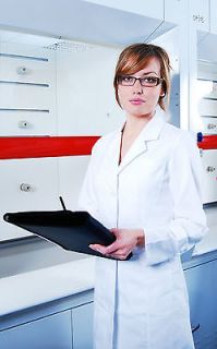 Ladies Lab Work Doctors Medical White Coat Stain Liquid Resistant Easy 