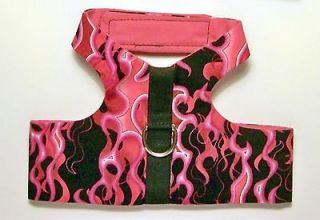 FREE SHIP ~ Small Dog Pup Pet Fashion Harness S Hot Pink Black Flame 