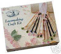 LACE MAKING CRAFT KIT BY HOUSE OF CRAFTS BOBBINS WIRE +