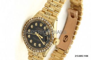 Rolex Ladies YG Super President   Diamond Center Bracelet, Bezel and 