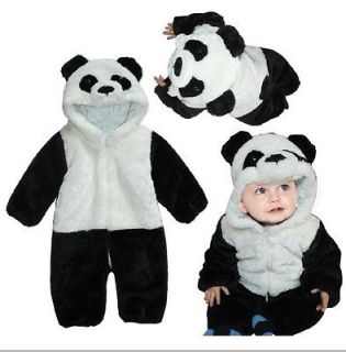   Hooded Panda Quilted Jumper Romper Fleece Snowsuit Outwear Costume