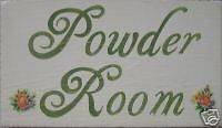 Powder Room Cottage Vintage Chic Shabby RoSes Sign Bath Plaque