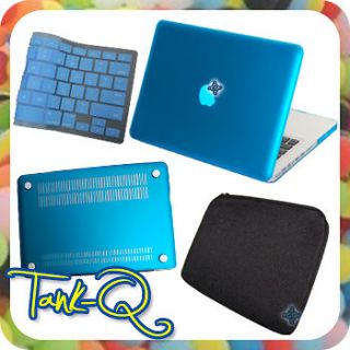 Newly listed Blue Rubberized Cover Case + Bag + KB Skin For Apple Mac 