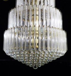SUBSTANTIAL LUCITE/ACRYLIC WEDDING CAKE 349 PRISM & BALL CHANDELIER  