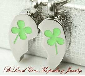   Leaf Clover Heart Cremation Jewelry Keepsake Urns With Two Necklaces