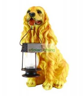 Cocker Spaniel Dog With Lantern Solar Light Solar Pet