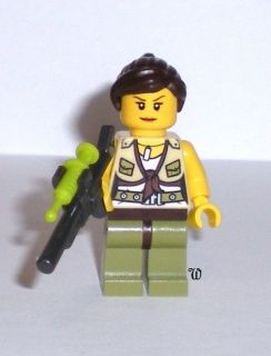 Lego Dino Minifigure, HERO Female with Tranquilizer Gun and Dart. New
