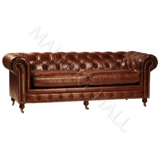 RALPH LAUREN Tufted LEATHER Chesterfield Sofa   BRAND NEW