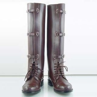   New Men Equestrian Field Wide Buckle English Horse Riding Boots Size 9